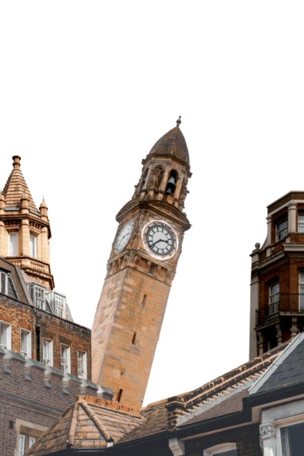 Animated photo manipulation stages showing the city buildings and magical storm on the front cover.